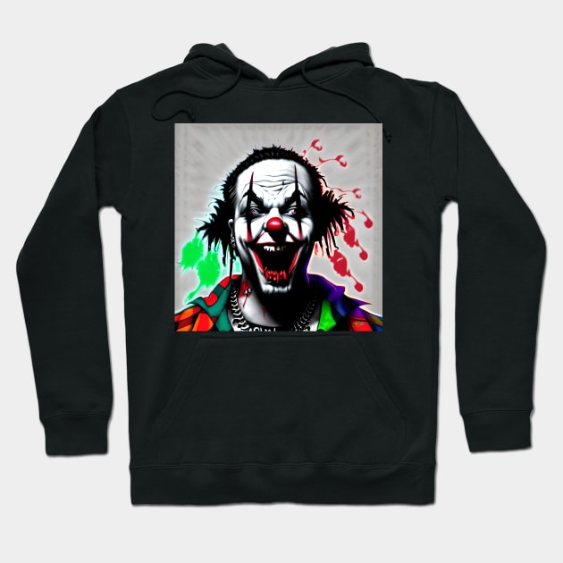 Evil Clown Gangsta 90 Hoodie by Benito Del Ray